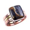 Natural Pietersite Gemstone 925 Solid Silver Jewelry Two Tone Ring S.10US d0D73