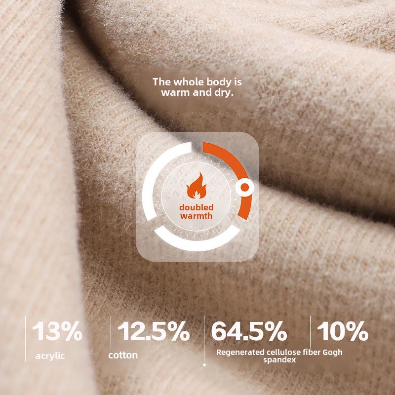 Мужской бесшовный бархатный термобелье: Самонагревающийся, плюс бархат, осенний комплект