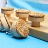 2/4/6/8Pcs Round Rattan Drawer Knobs Solid Wood Door Pulls  Furniture Hardware Accessories