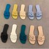 Fashion Designer Woman Flat Slippers Candy Color Sandals Casual Bottom Slippers Summer Women Sandals New Shoes for Women