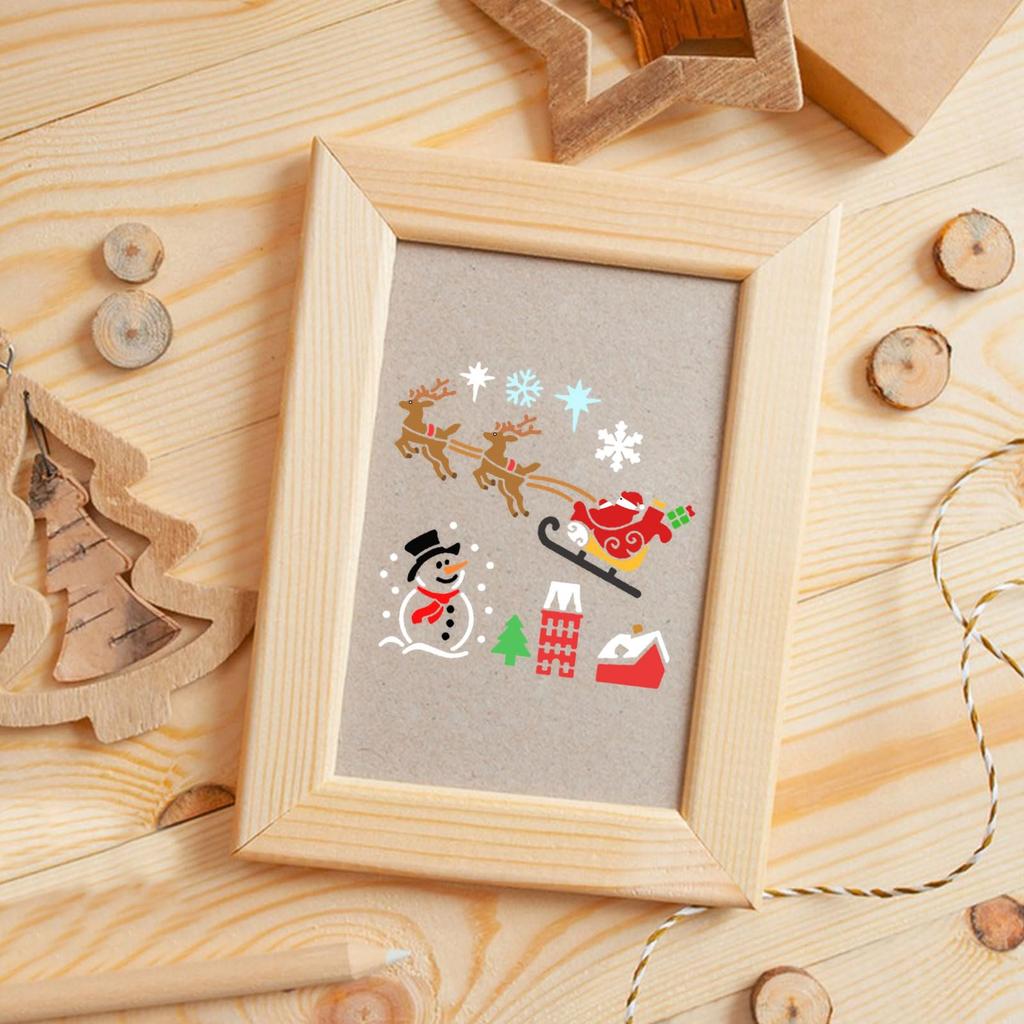 Лист трафарета Рождественский трафарет Шаблон трафарета для рисования Блокнот Альбом для скрапбукинга Набор из 16 шт. (Б 16шт.)