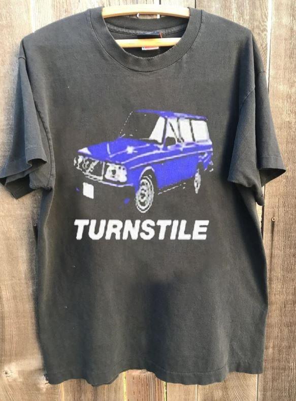 Turnstile 2025 Тур Синяя Машина Никогда Не Достаточно Угольный Унисекс Футболка KH17957 Унисекс Футболка