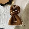 Wool Blend Knitted Winter Scarf for Women Student Warm Versatile High-End Neck Wrap