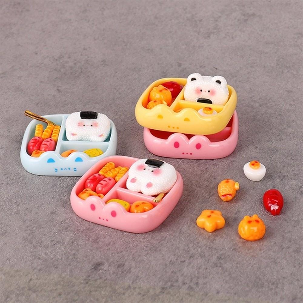 Mini Miniature Playset Pink Yellow Blue Realistic Food Model Lunch Food Ornament Doll Accessories