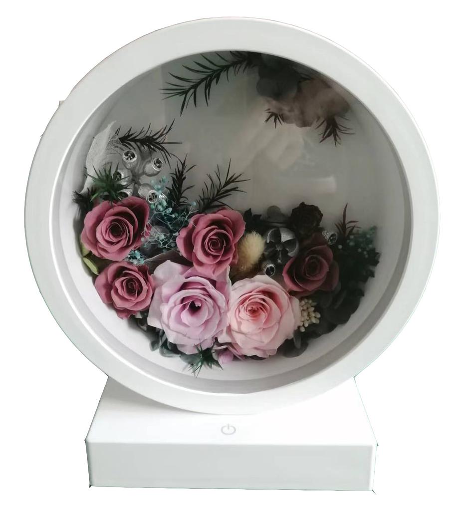 Customized Colors Acrylic LED Night Light Preserved Flowers Warm Light Decoration Mother's Day Christmas New Year