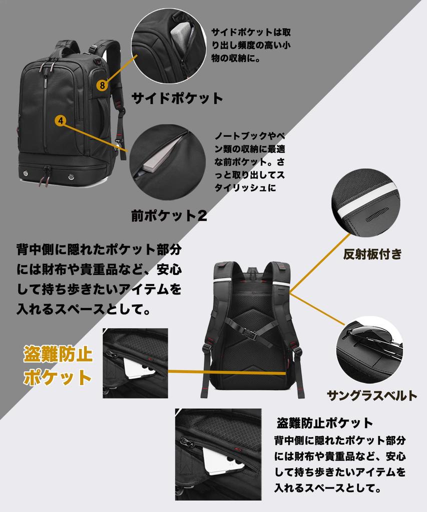 Business Large Water Repellent Business Business Mountain Multifunctional 4WAY Travel Bag [Andris] Backpack, Men's, Capacity, 40L, Commuting,