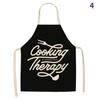 Черно-белый женский льняной фартук с геометрическими буквами, аксессуары для выпечки, кухонный фартук, кухонный фартук, мужской кухонный фартук