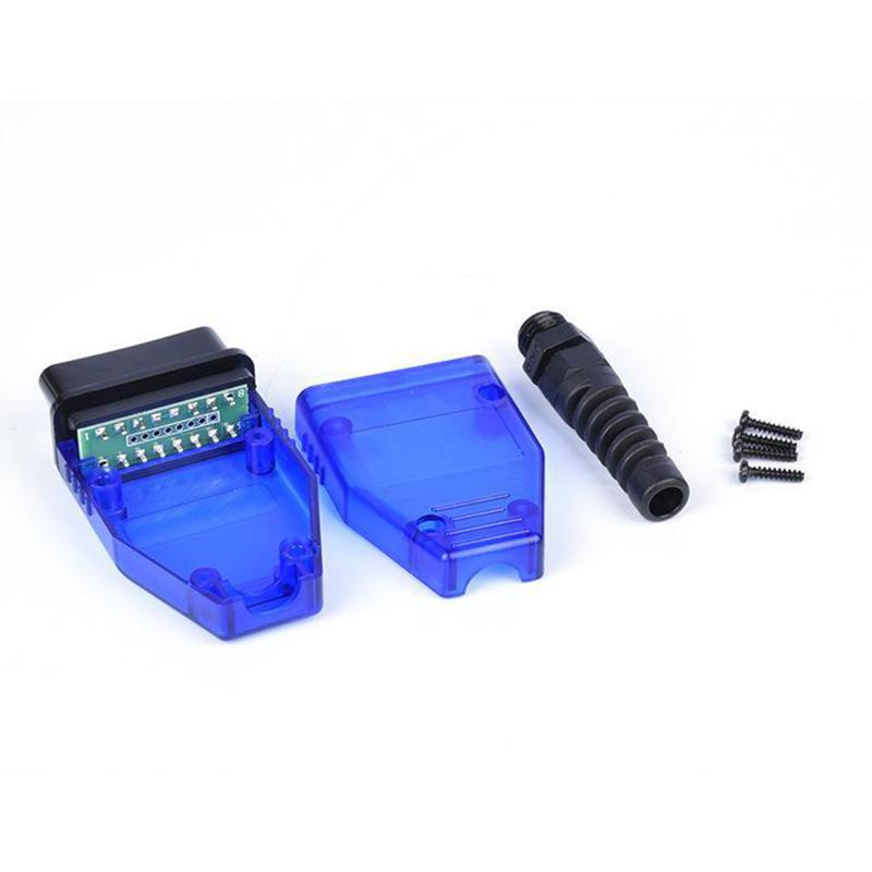 OBD2 16Pin J1962 Connector 1 Set Stable Signal Transmission OBD II Male Adaptor for Auto Fault Detection
