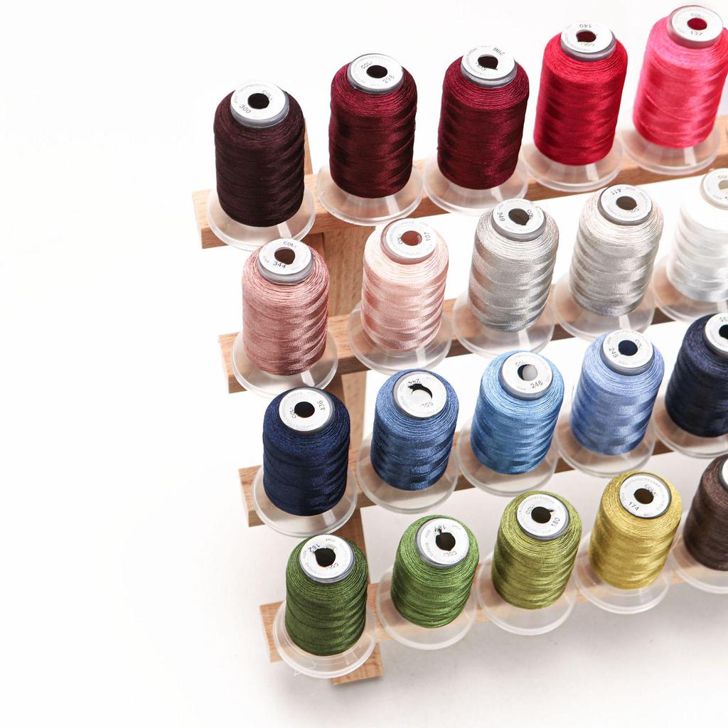 "40 Colors Polyester Embroidery Thread Set, 120D/2, 500m Spools for Home and Computer Embroidery Machines, 40WT"