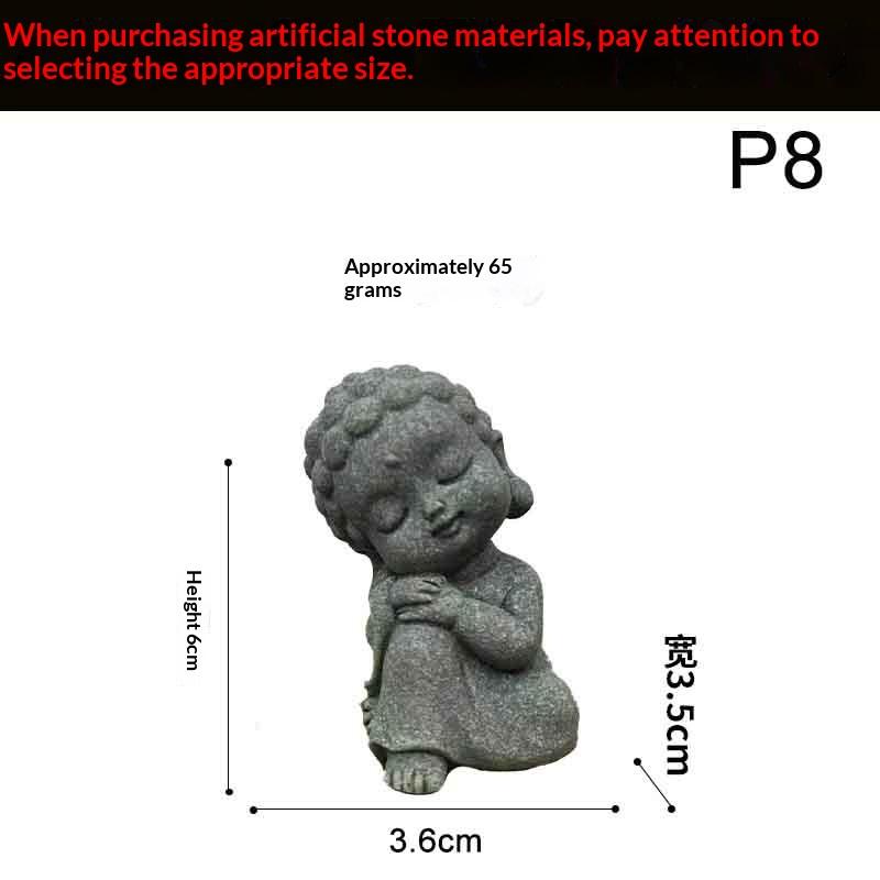 Статуя Будды в китайском стиле, милые фигурки маленьких монахов, ландшафтный дизайн с мхом для аквариума, дзен, восточная эстетика, украшение для сада