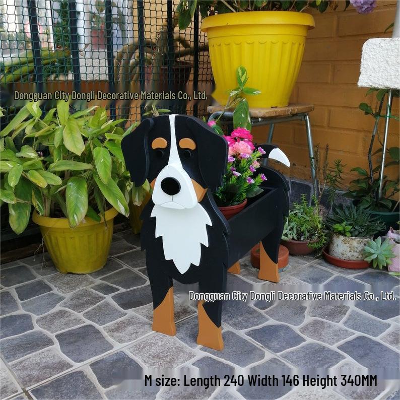 Independent Station Cross-border Garden Art Craft Ornaments: Dog & Cat Flower Pot and Planter