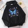 Beautiful Butterfly Printed Hoodie Autumn Winter Casual Fashion Harajuku Korean Style O-Neck Long Sleeve Fleece Tops Sweatshirts