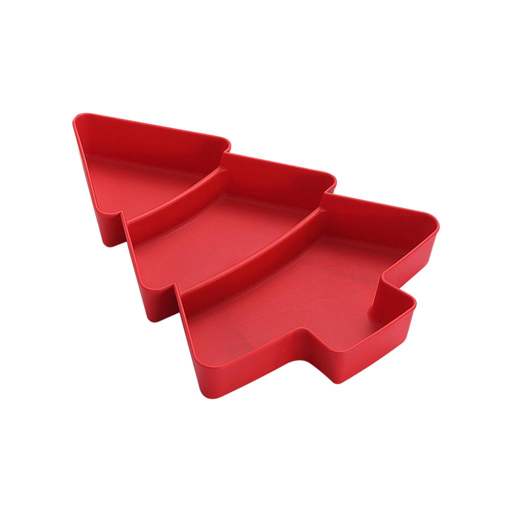 Christmas Tree Snacks Tray With Compartments Plastic Candy Dish for Holiday Party Decorations and Nut Storage
