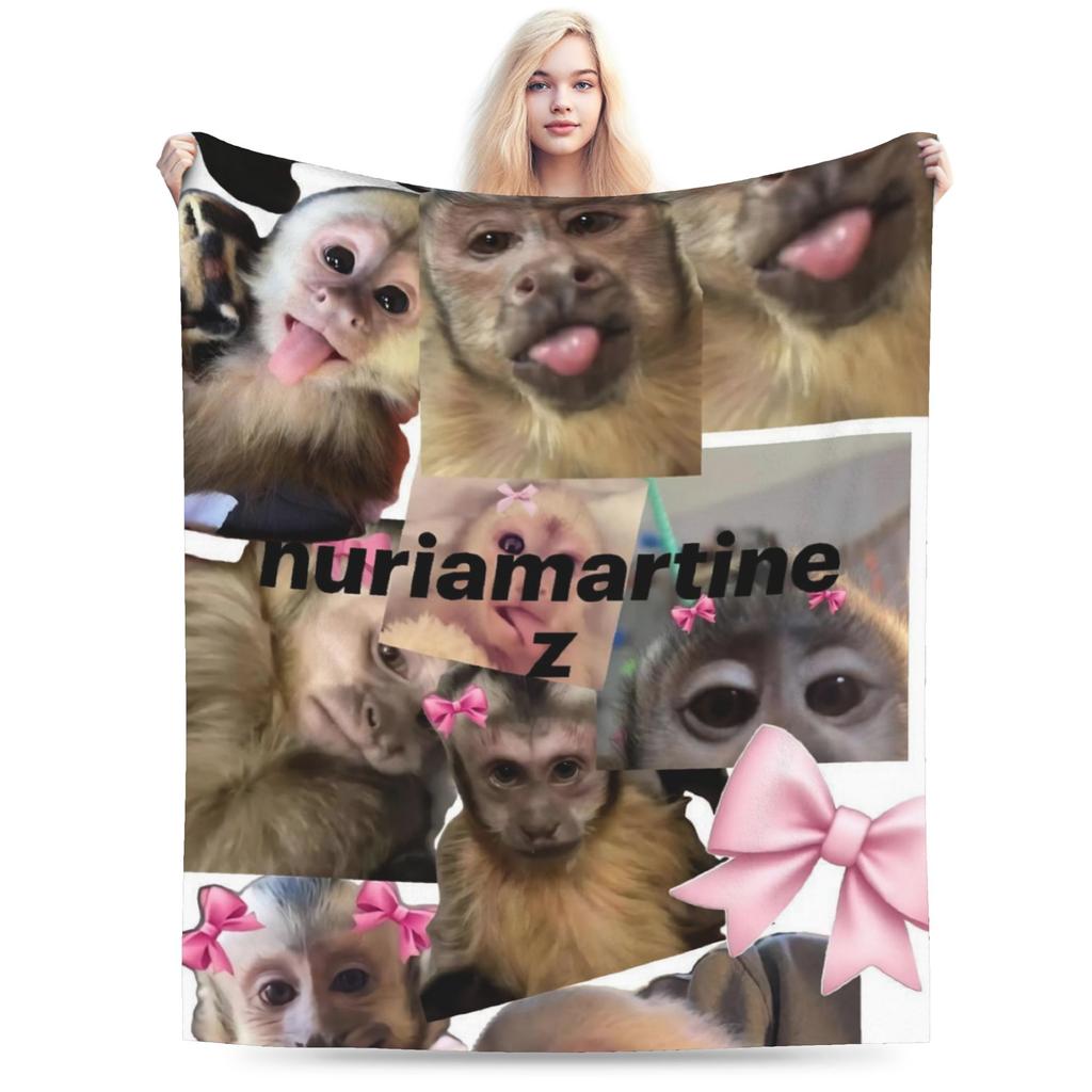 Funny Monkey Cartoon Gift Blanket For Men Women Super Soft Warm Throw Blankets for Sofa 50x60 Inches Multi-size