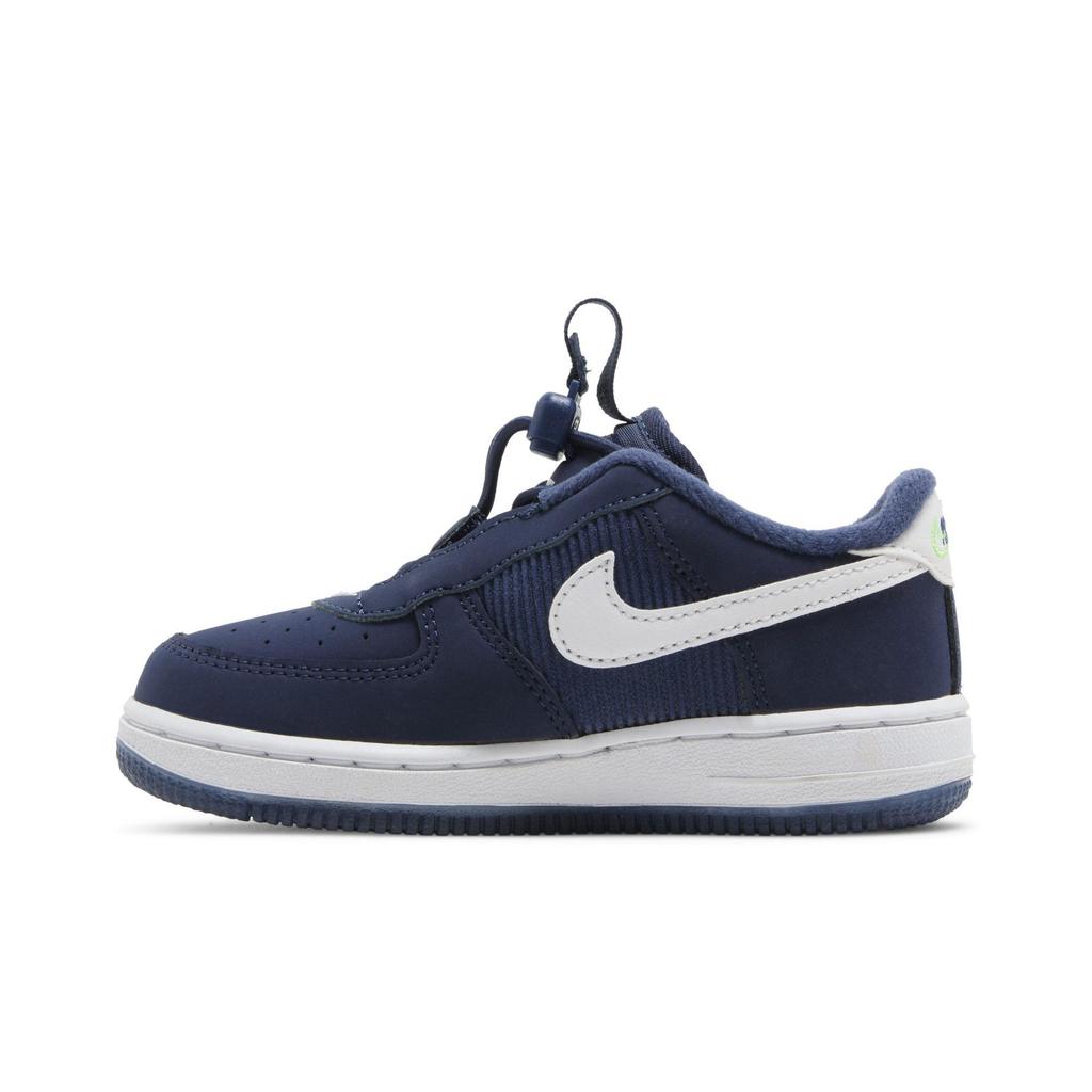 Nike Force 1 Toggle SE Малыш 'Мир' (унисекс) Детские кроссовки Midnight Navy / Lime Glow / White DB1819 400