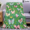 Garden Butterfly Cartoon Anime Print Flannel Blanket Soft Warm Throw for Kids Bedroom Sofa Bed Christmas Office Car