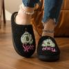 Halloween Slippers Men and Women Winter Home Slippers Couple Warm Plush Slides Indoor Bedroom Non-Slip Floor Slides