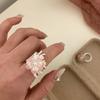 Flower Drip Oil Flower Ring Sweet Irregular Ring Temperament Enamel Finger Ring  Gift