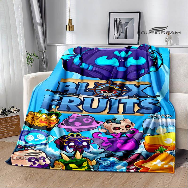 Game B-blox fruits printed blanket Picnic blanket Warm blankets Outdoor Blanket Home bed linings blankets for beds Birthday Gift