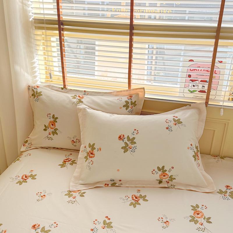 Cotton 100 Set Pillow Pure Cotton Pillowcase Pair Single Size 48cm X 74cm
