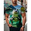 Мужская новая футболка с узором крокодила, летняя модная 3D-печать, повседневная с коротким рукавом, свободный топ в стиле Харадзюку