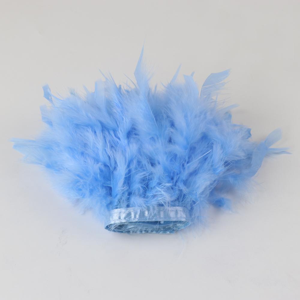 1/2М Белая отделка из перьев индейки 10-15СМ Пушистые перья Лента для поделок Карнавальная вечеринка Украшение одежды Швейные аксессуары