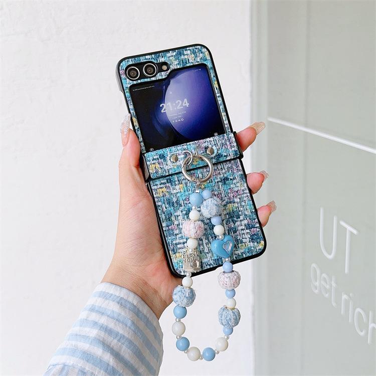 Применимо к чехлу для мобильного телефона Samsung ZFlip6 плетеный узор Xiaoxiang zflip5 складной экран браслет противоударный всесторонний защитный чехол