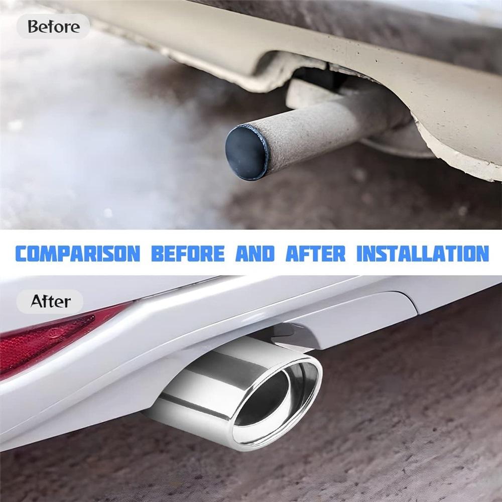 Выхлопная труба автомобиля, глушитель из полированной нержавеющей стали с болтовым креплением, модифицированная наклонная выхлопная труба, совместимая с задними выхлопными трубами большинства транспортных средств