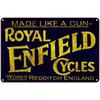 Винтажная металлическая жестяная табличка Royal Enfield Motorcycles Ретро Декор стены гаража