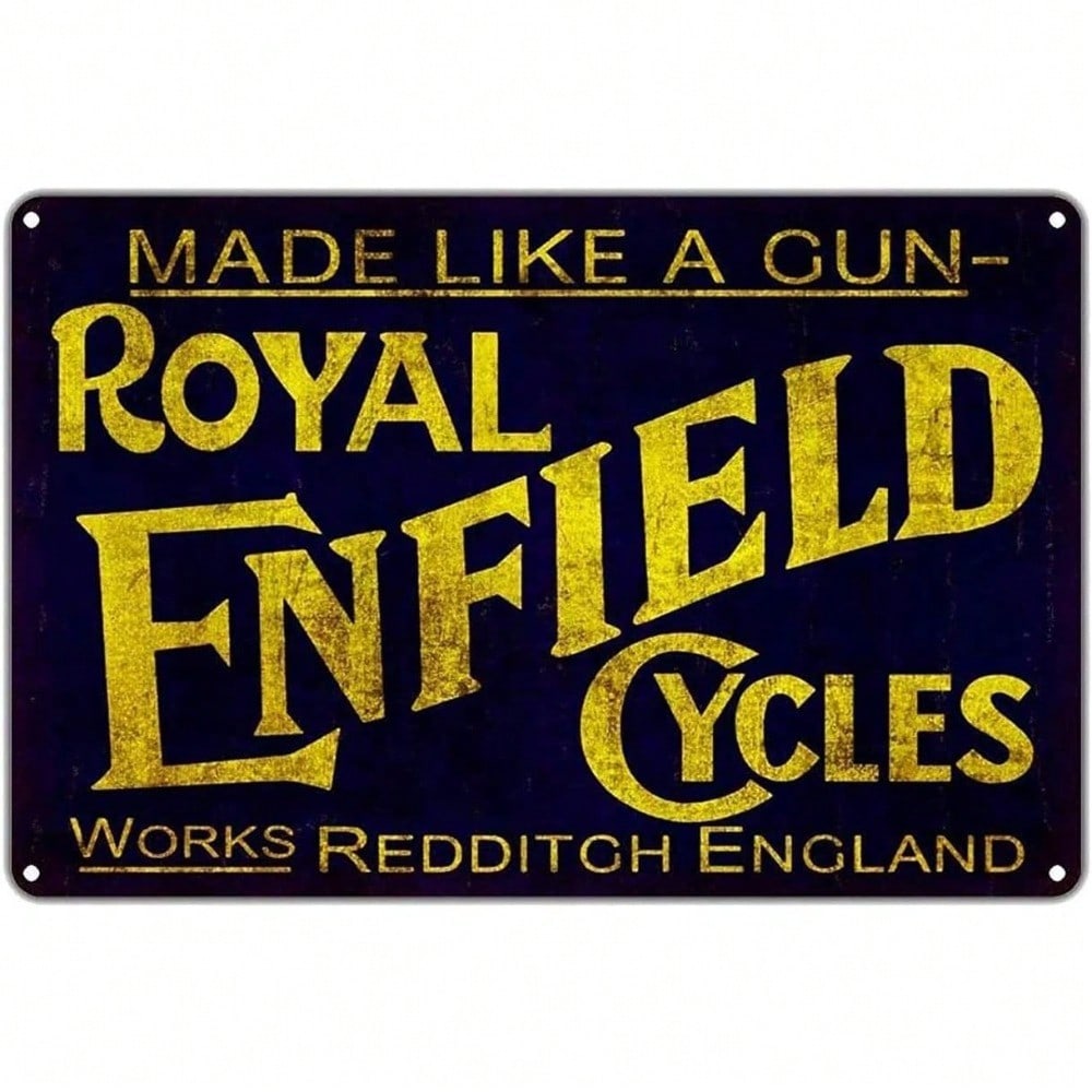 Винтажная металлическая жестяная табличка Royal Enfield Motorcycles Ретро Декор стены гаража
