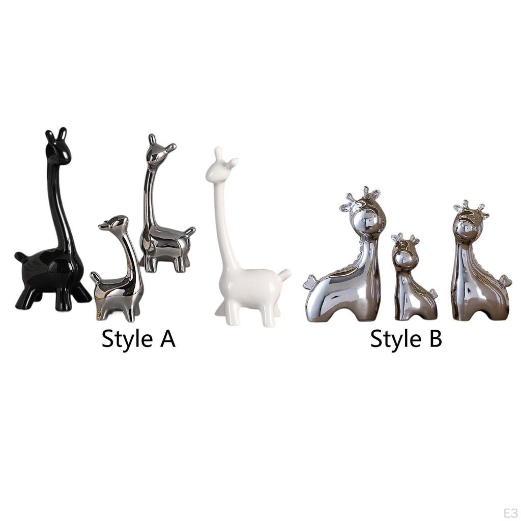 Керамические фигурки семьи оленей, набор для украшения стола, многофункциональное изделие ручной работы для домашнего офиса, декор