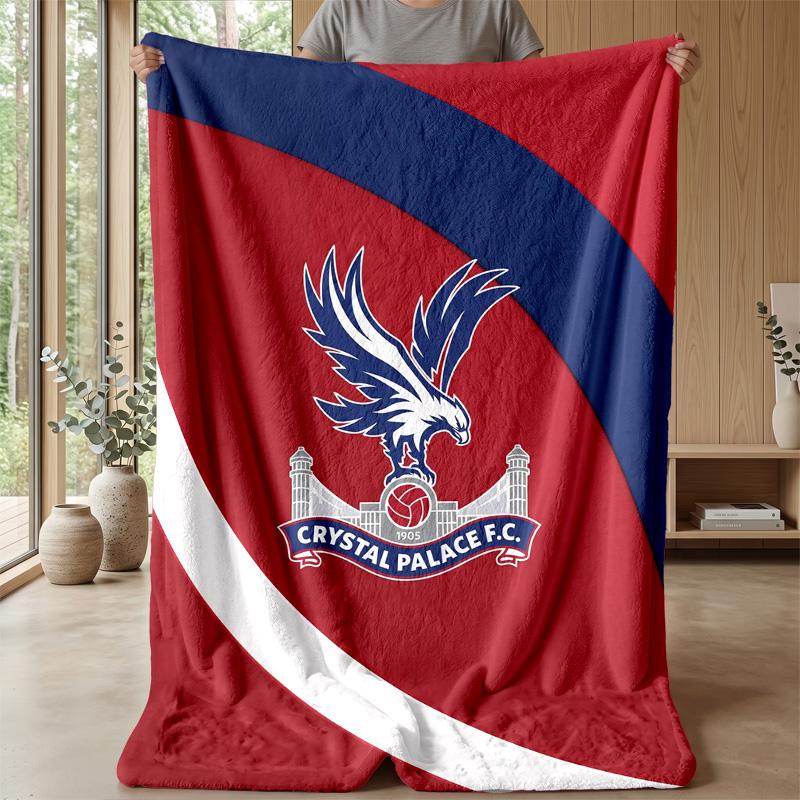 Crystal Palace Football Print Flannel Blanket, Soft Warm Lightweight Throw Blanket for Sofa Bed Camping