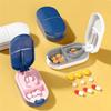 White And Blue Pill Cutter Portable New Medicine Cutter Easy To Use Pill Sub-pack Portable Small Medicine Box