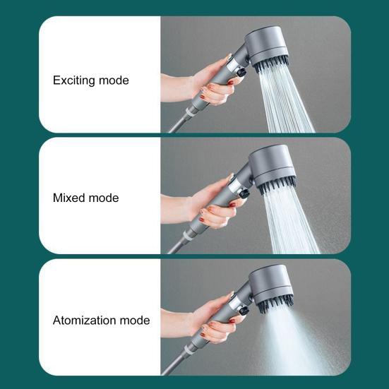 Душевой распылитель с ручным фильтром, регулируемые режимы расхода воды, турбонаддув высокого давления, двойной фиксированный ручной душевой распылитель