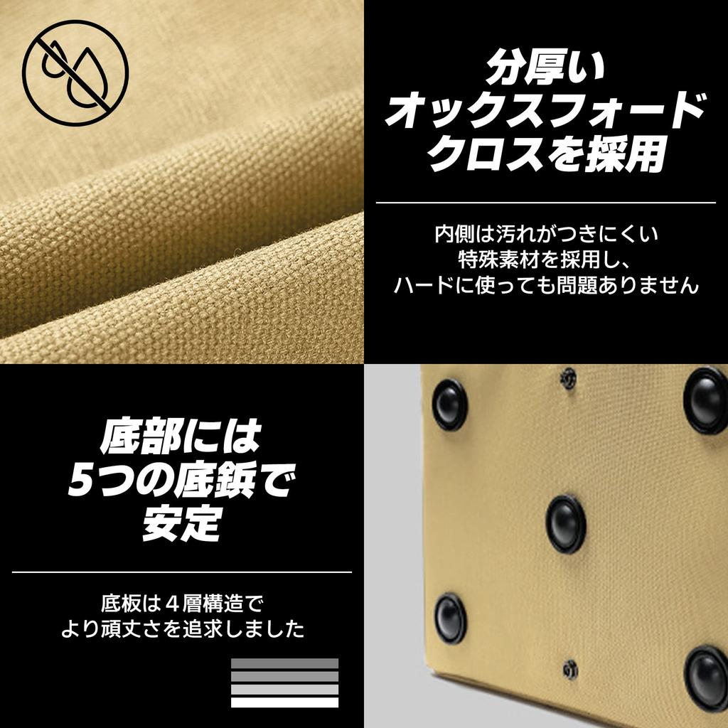 Кемпинговый контейнер, сумка для дров, ящик для хранения, складной держатель для инструментов, большая емкость [грузоподъемность 30 кг], водонепроницаемый отдельно стоящий держатель для инструментов на открытом воздухе (черный)