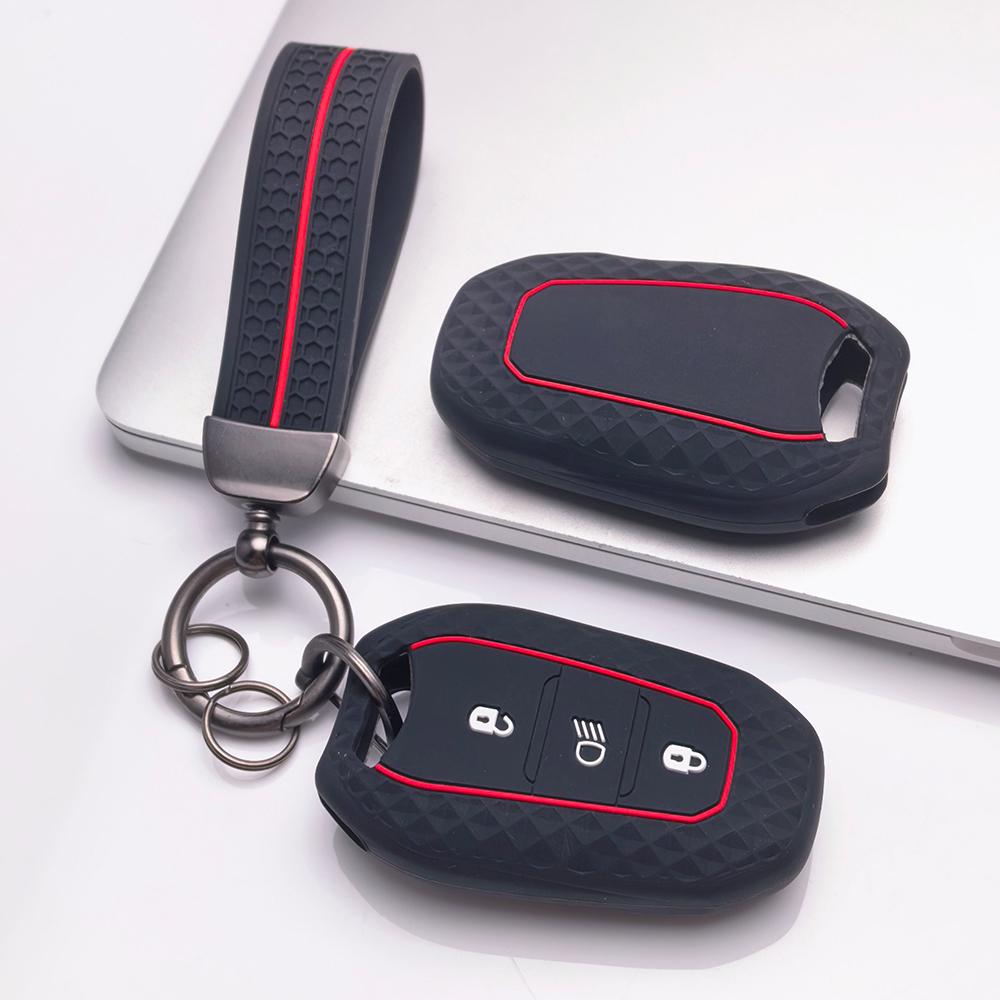 Чехол для брелока для Peugeot 3008 5008 208 308 408 508 4008 C1 с брелком, устойчивая к царапинам поверхность, ударопрочная конструкция, текстура с мягким захватом