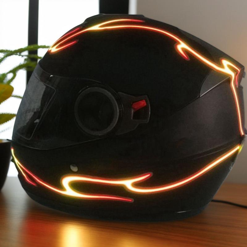 Bike Helmet Light Motorcycle Headlamp Two-Color Flame Cycling Lighting Decorative Headlight For Outdoor Offroad Camping Travel