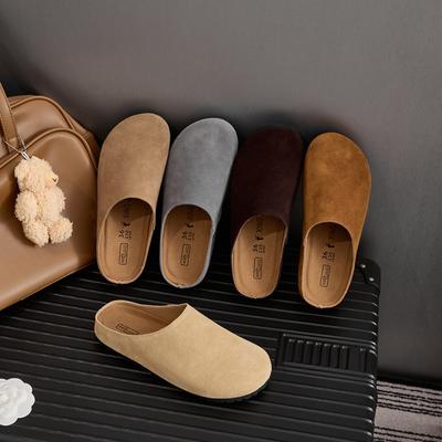 Версия из коровьей кожи~ Обувь Birkenstock кожаный ряд ветер мягкая поверхность ленивая обувь на одном педале толстая подошва сумка голова Boken женская обувь полушлепанцы