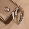 2/3Pcs Punk Open Cuff Bangle Adjustable Rings Party Grunge Jewelry Set  Jewelry Gifts