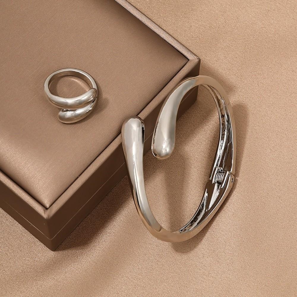 2/3Pcs Punk Open Cuff Bangle Adjustable Rings Party Grunge Jewelry Set  Jewelry Gifts