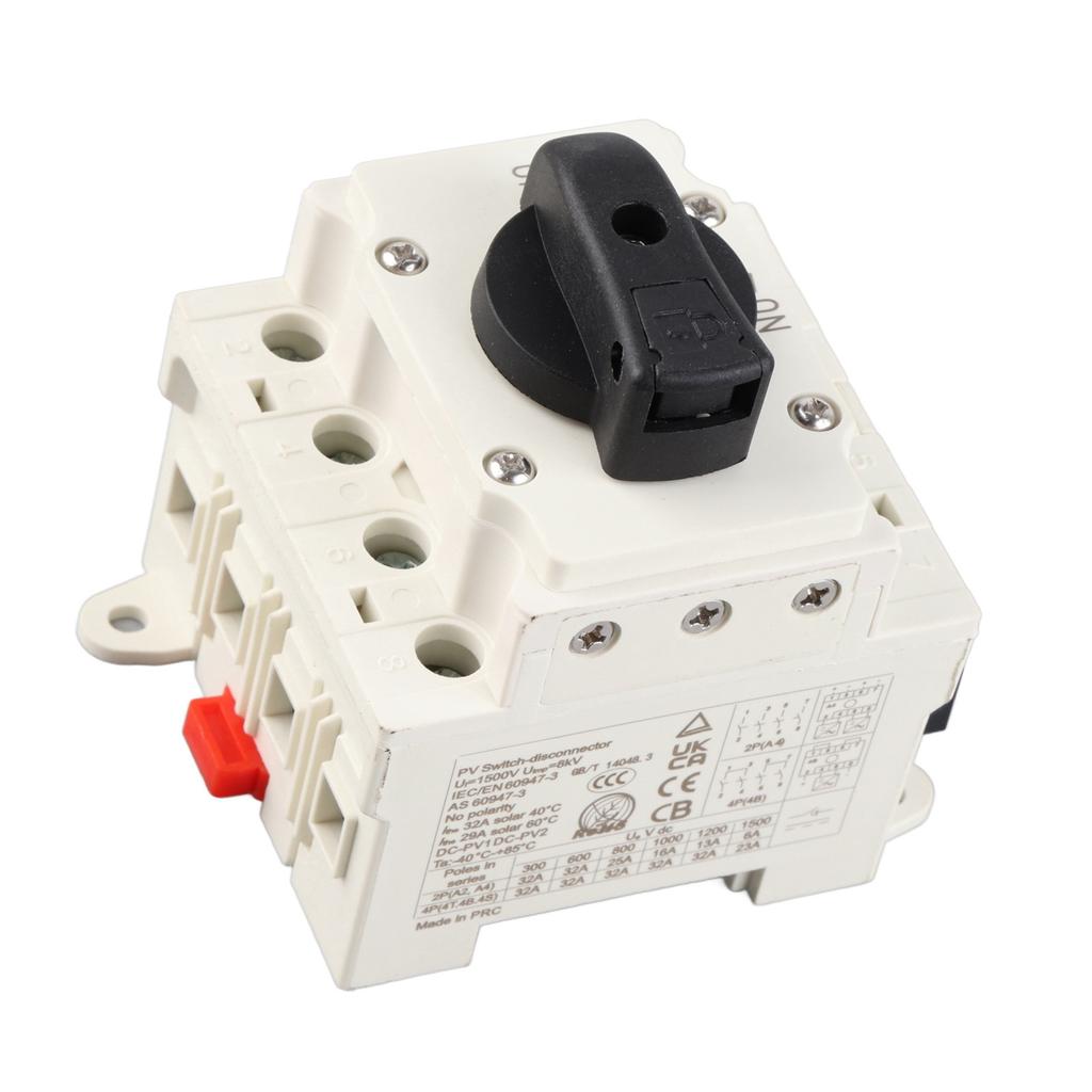 Солнечный разъединитель постоянного тока 32А Гибкий корпус из поликарбоната с огнезащитой Фотоэлектрический изолятор цепи 1000В