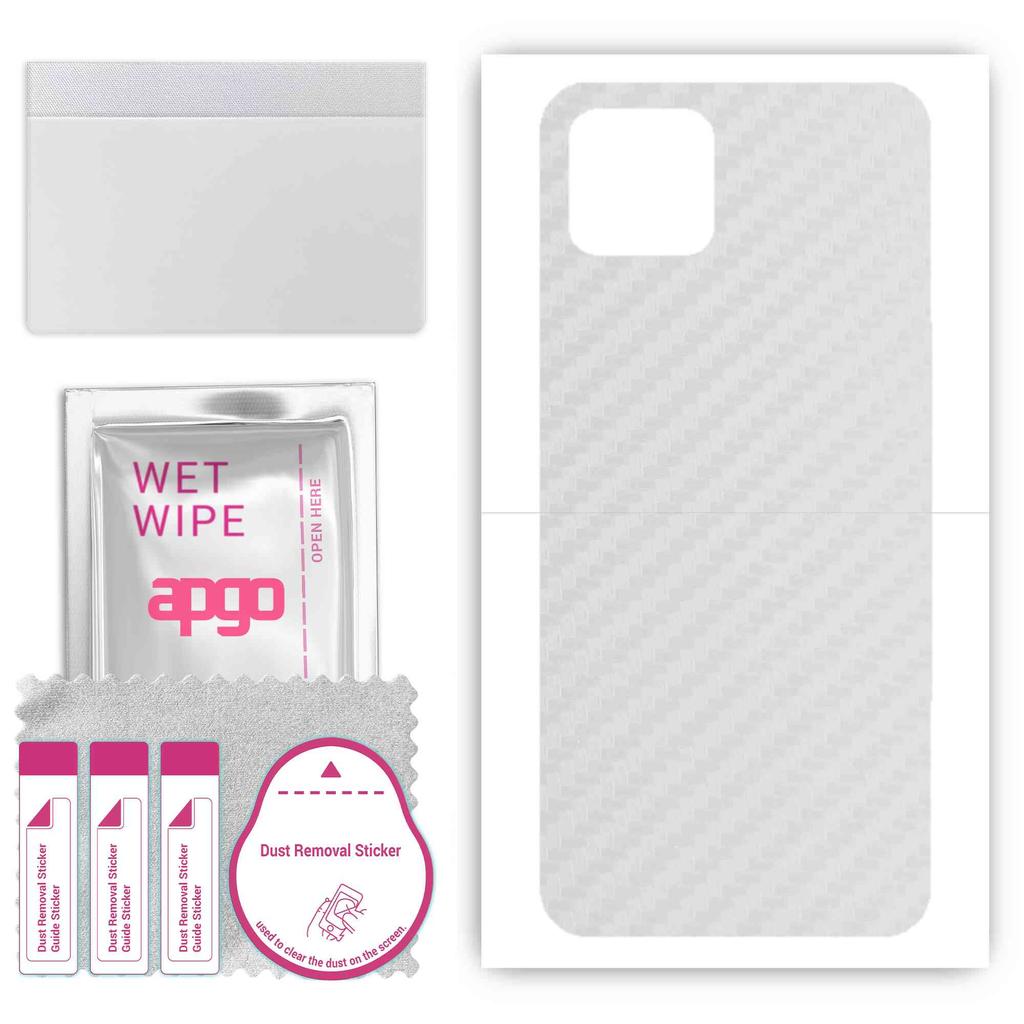 apgo Protective Skin Sticker for the Back Compatible with Google Pixel 4, Wrap Film, Foil, Vinyl - Pattern Transparent Carbon