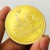 Gold Coin Commemorating Red Square Architecture In St. Petersburg, Russia, Knight Statue, St. Kazan Cathedral, Archangel Coins