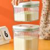Portable Stripe Pattern Milk Powder Storage Box with Spoon Plastic Milk Powder Can Leakproof Sealed Grains Storage Jar Travel