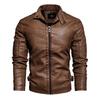 Autumn and Winter Men's Leather PU Jacket Jacket Slim-fit Business Casual Men's Retro Europe and America