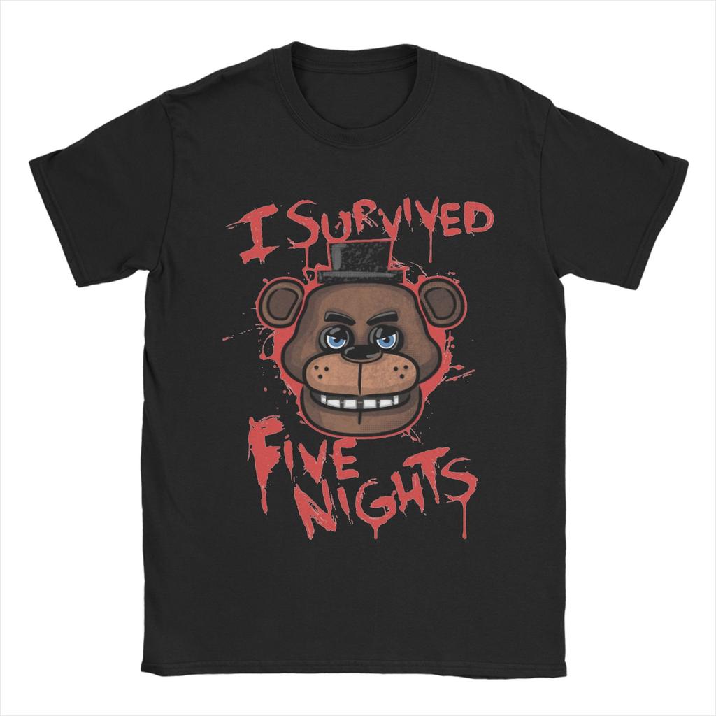 All Seasons FNAF At Freddys T Shirt for Unisex Cotton Tee Shirt Short Sleeve Pure Cotton Tops Streetwear Fashion Casual Tshirt