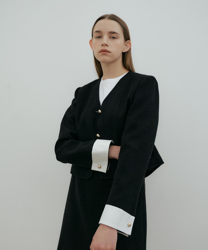 The Penny Cuffs Tweed Jacket- Black