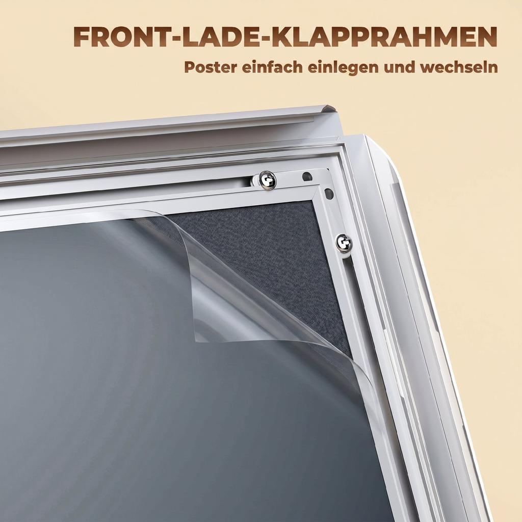 Info Stand DIN A3 Height-Adjustable Poster Stand Floor-Standing with Robust Base for Horizontal & Vertical