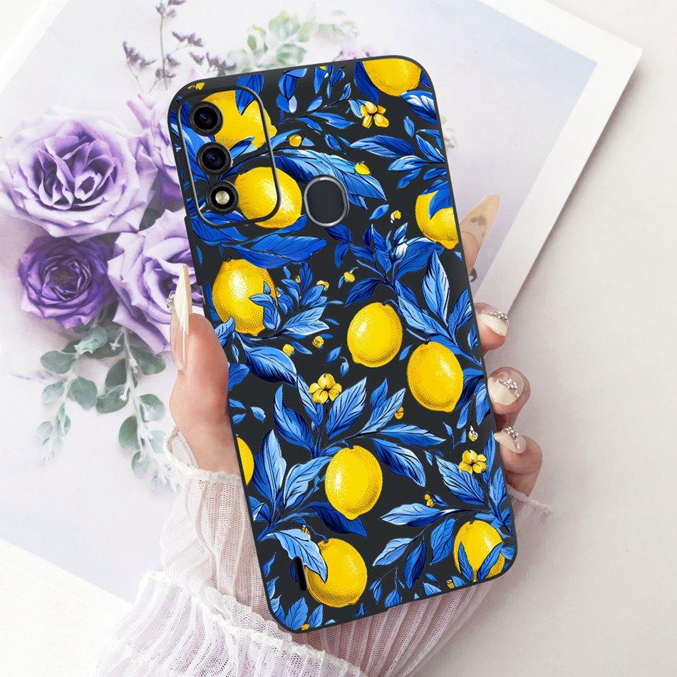 For ITEL A48 Cute Flower Butterfly Cat Painted Case For Itel A48 Black Silicone Soft Phone Cases