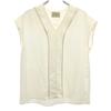 UNITED ARROWS Made In Japan French Sleeve V Neck Blouse Ivory Pullover Women Used